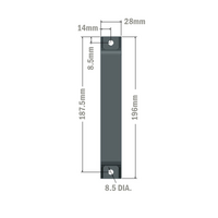 50-200-1SS MODULAR SOLUTIONS 180 PULL HANDLE WITH STAINLESS STEEL HARDWARE